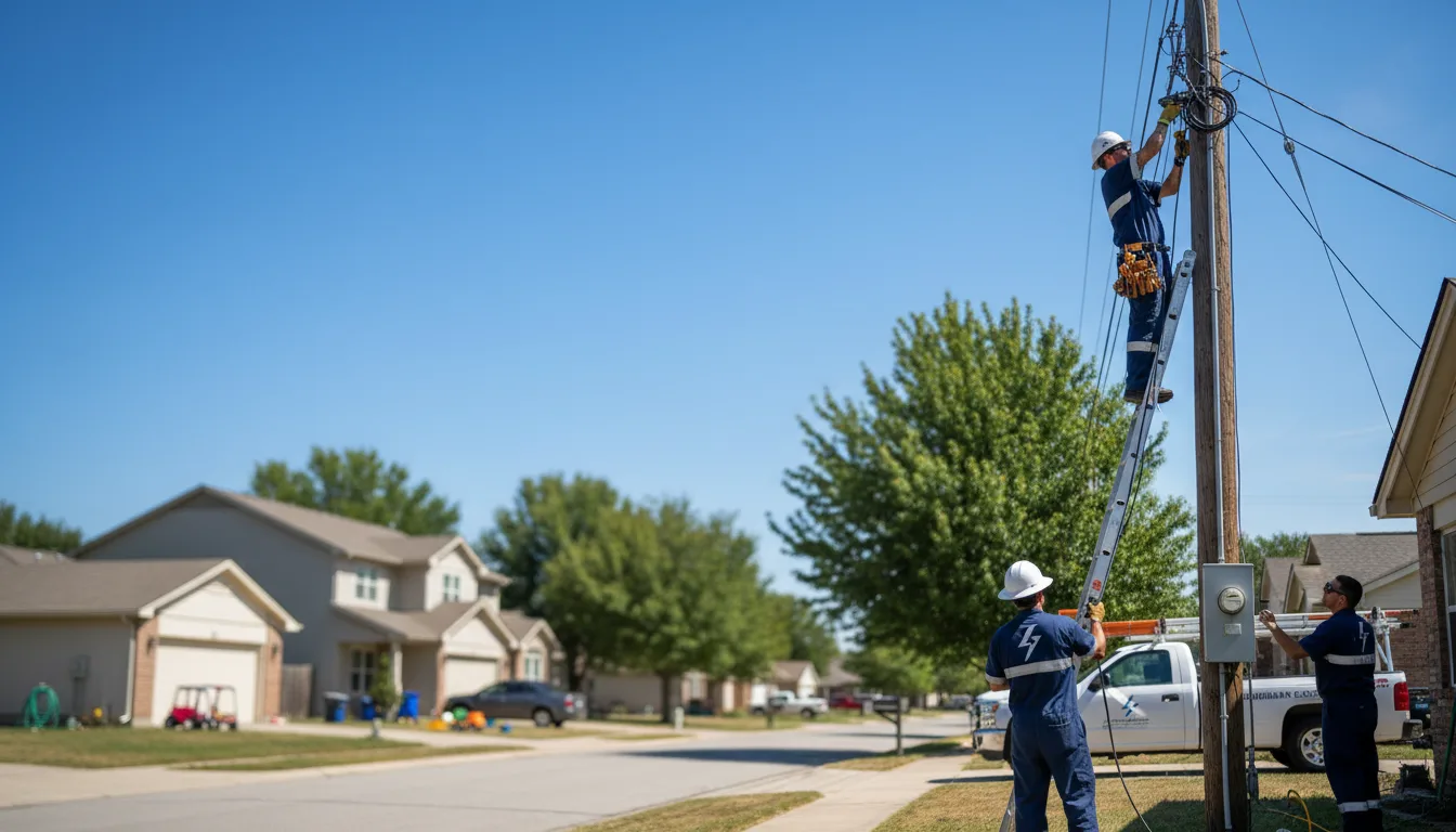 Residential electrician providing installation services in Burkett, TX